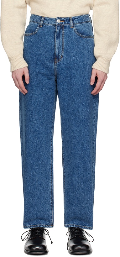 Photo: AMOMENTO Blue Straight Fit Jeans