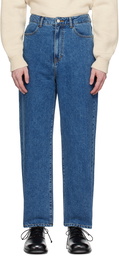 AMOMENTO Blue Straight Fit Jeans