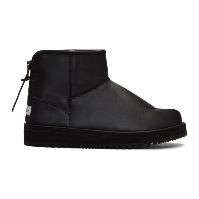 Suicoke Black Leather Toby-Lab-LO Boots Suicoke