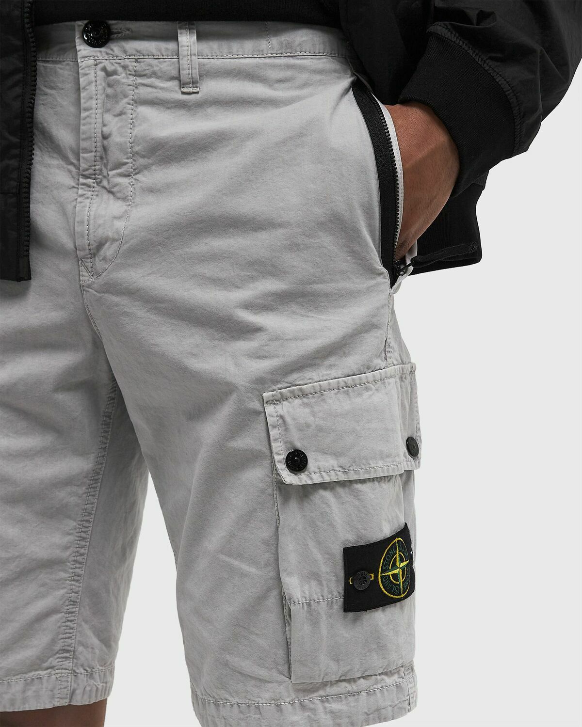 Stone Island BERMUDA SLIM Grey Mens Cargo Short Stone Island stone-island-bermuda-slim-grey-mens-cargo-short-stone-island