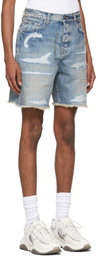 AMIRI Blue Denim Repair Shorts