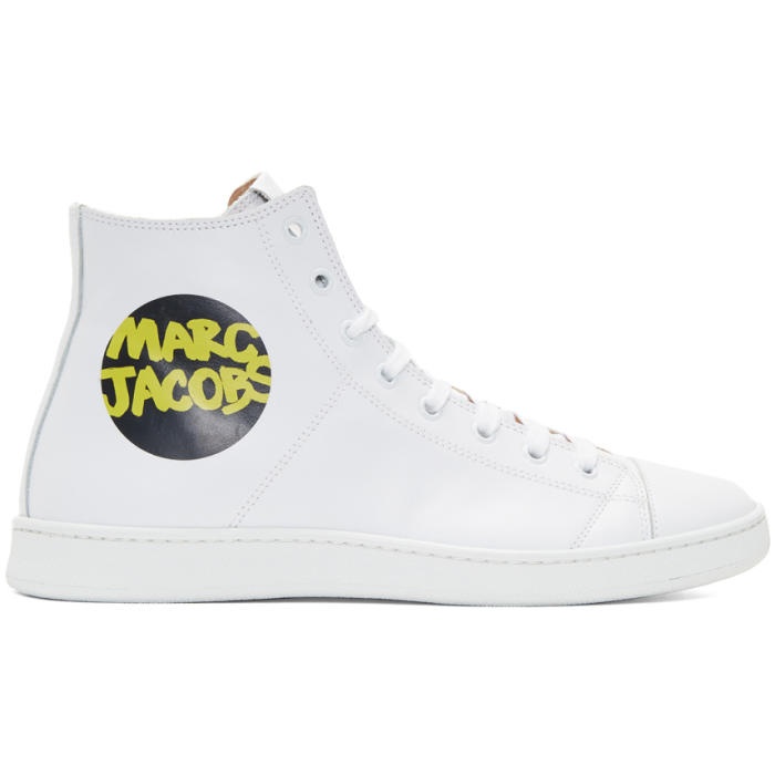 Photo: Marc Jacobs White Logo High-Top Sneakers