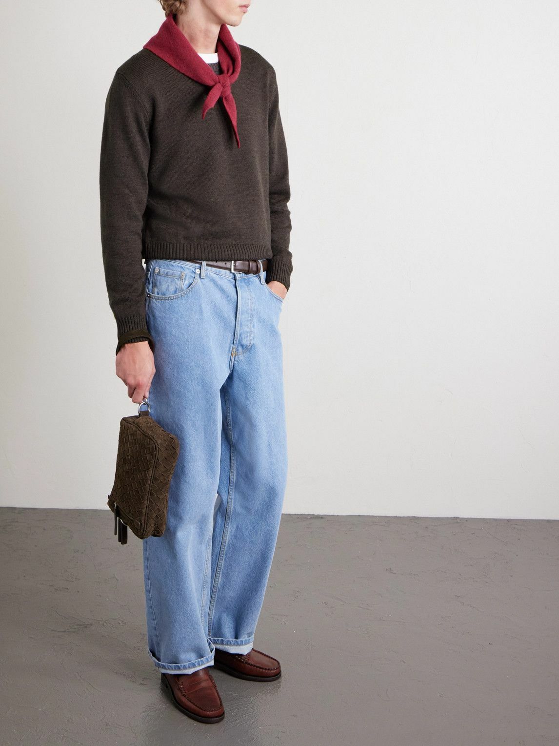 Officine Creative - Woven Suede Messenger Bag