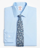 Brooks Brothers Men's Stretch Madison Relaxed-Fit Dress Shirt, Non-Iron Ground Stripe | Blue