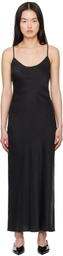 Silk Laundry Black 90s Slip Midi Dress