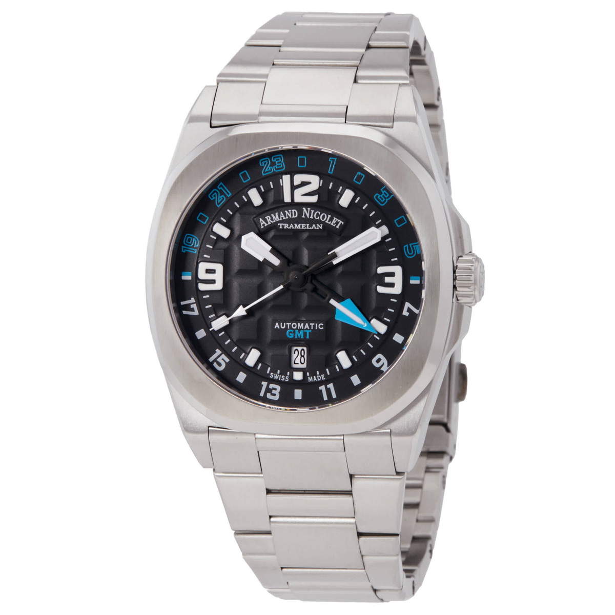Armand Nicolet JH9 GMT Automatic Black Dial Mens Watch A663HAA-NZ-MA4670A