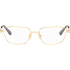 Bottega Veneta Gold Rectangular Ribbon Glasses
