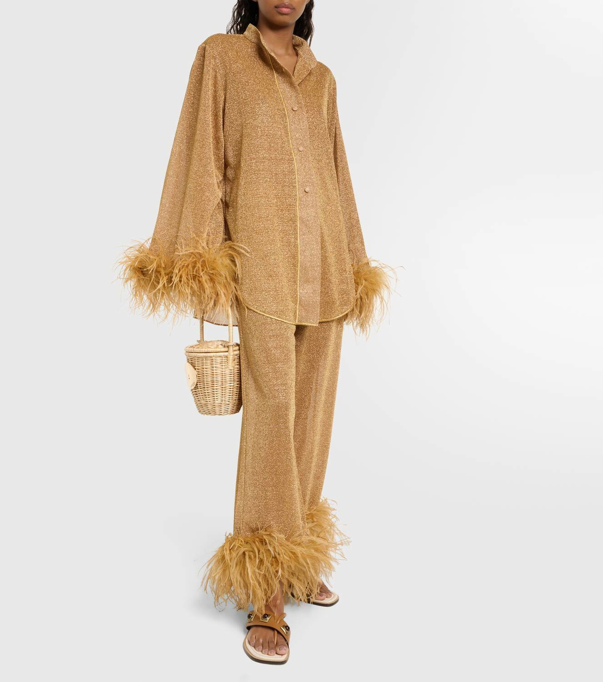 Oséree Lumière Plumage wide-leg pants Oseree