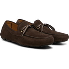 Ferragamo Brown Laced Driver Loafers