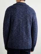 Mr P. - Wool-Blend Bouclé Cardigan - Blue