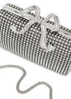Self-portrait Crystal-embellished Satin box Clutch - Silver - One Size