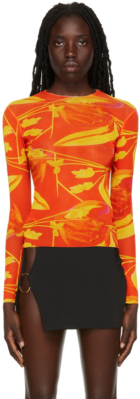 Photo: Louisa Ballou Orange Printed Long Sleeve T-Shirt