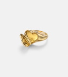 Sydney Evan Wallpaper Heart 14kt gold ring with diamonds