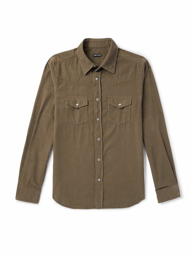 Photo: TOM FORD - Cotton-Corduroy Shirt - Brown