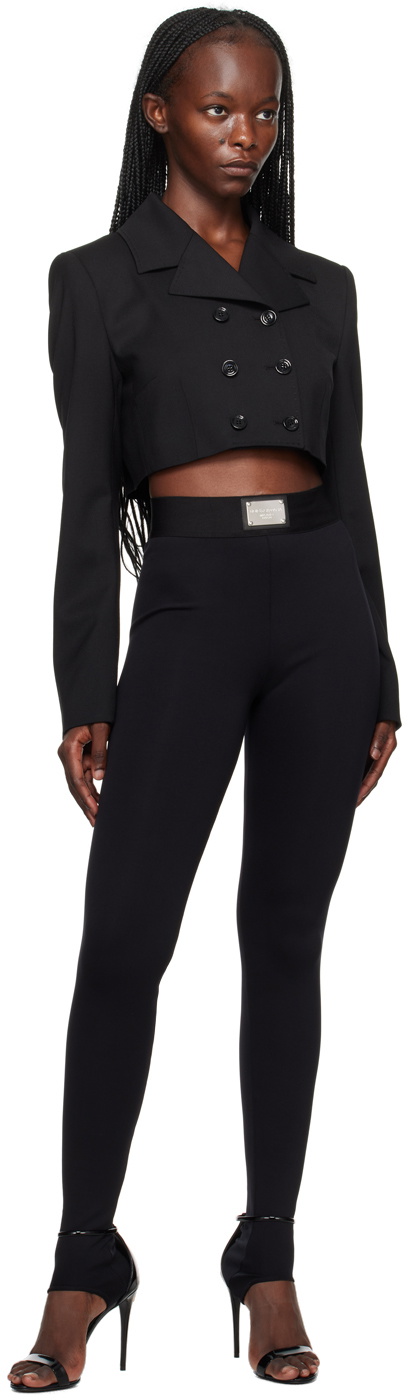 Dolce & Gabbana Black Plaque Leggings Dolce & Gabbana