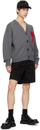 AMI Paris Black Elasticized Shorts