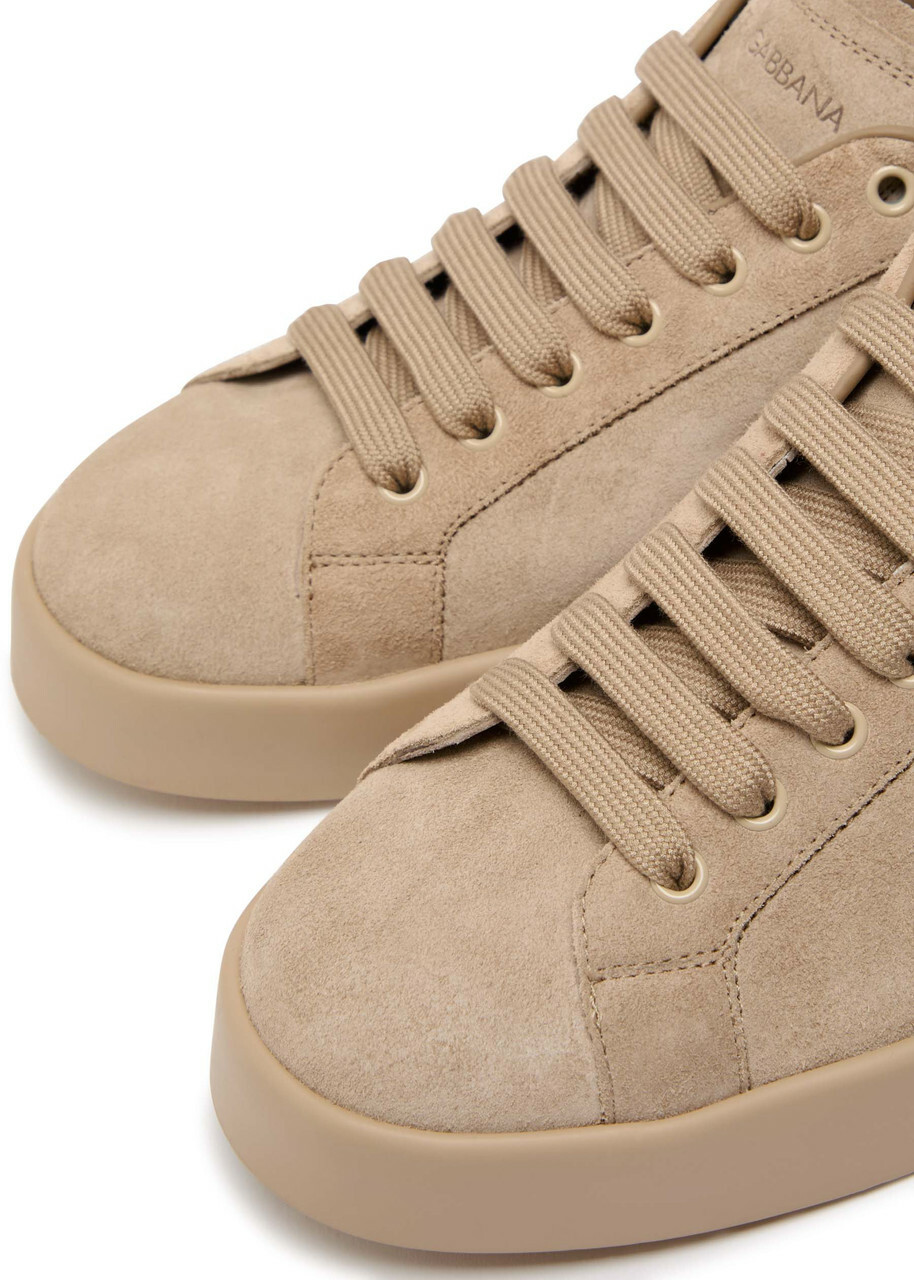 Dolce & Gabbana Logo Suede Sneakers Sand