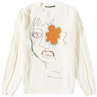 Andersson Bell Men's Flower Man Crew Sweatshirt in Ecru