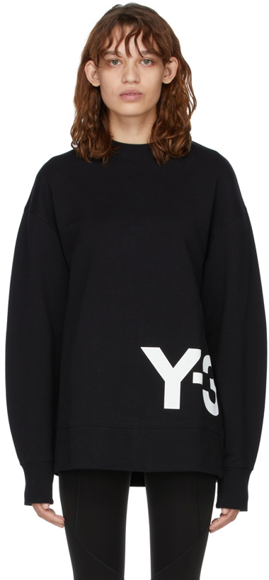 Photo: Y-3 Black Logo Crewneck Sweatshirt