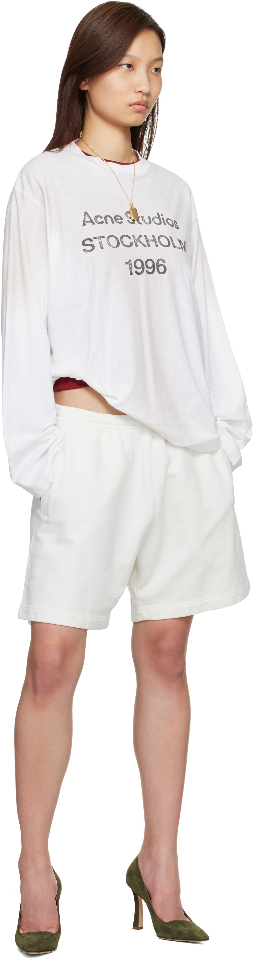Acne Studios White Cotton Shorts