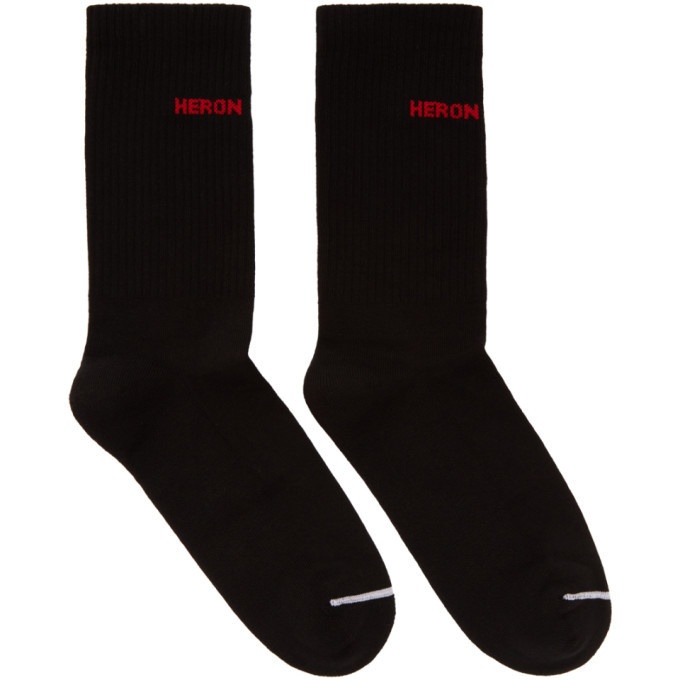 Photo: Heron Preston Black Logo Cotton Rib Socks