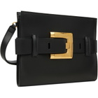 BALMAIN Black Anthem Smooth Leather Clutch