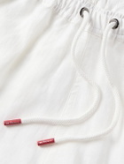 Kiton - Slim-Fit Linen Drawstring Shorts - White