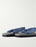 Suicoke - Padded Paisley-Print Nylon Flip Flops - Blue