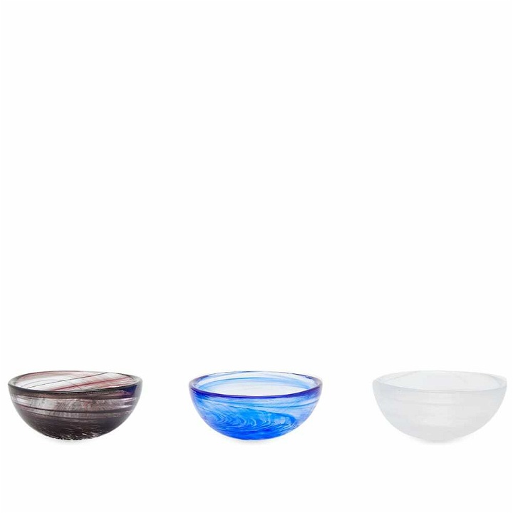 Photo: Ferm Living Tinta Bowls - Set of 3 in Blue/Deep Brown/White