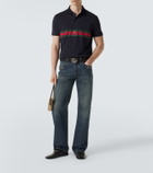 Gucci Web Stripe cotton jersey polo shirt