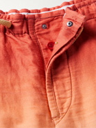 Isabel Marant - Kleliantd Wide-Leg Ombré Brushed Cotton and Linen-Blend Shorts - Orange