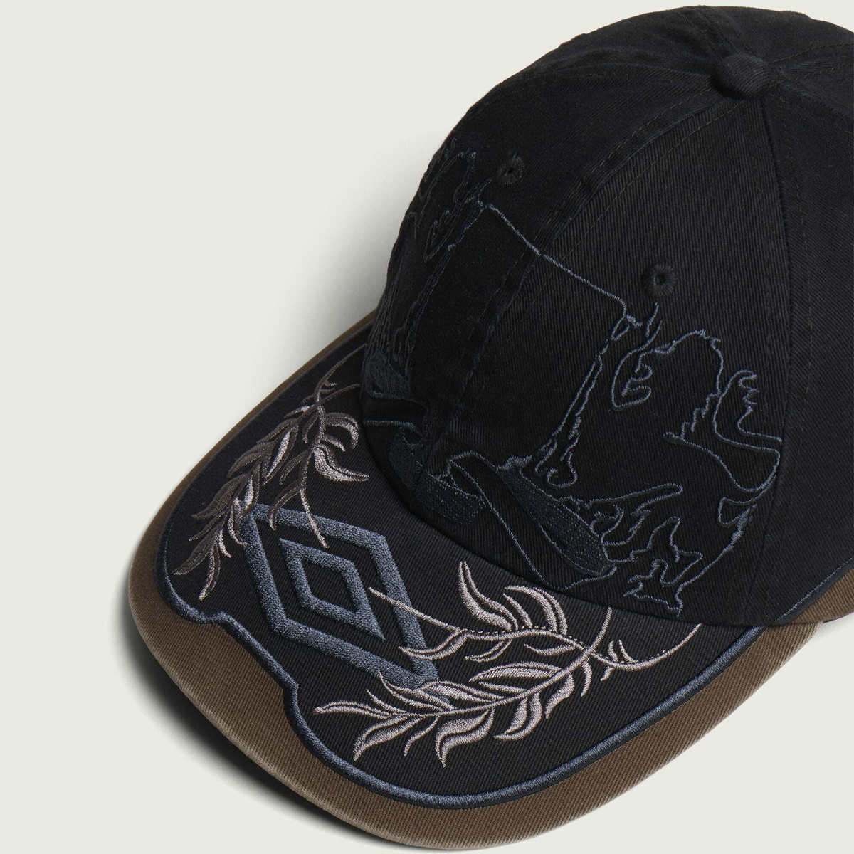 Umbro by Slam Jam Men's Laurel Cap in Brown Black
