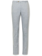 Canali - Slim-Fit Linen and Wool-Blend Trousers - Blue