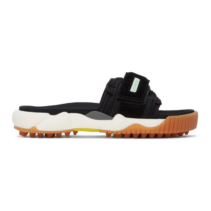 Photo: Off-White Black Oddsy Minimal Slider Sandals