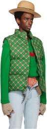 ERL Green Check Down Vest