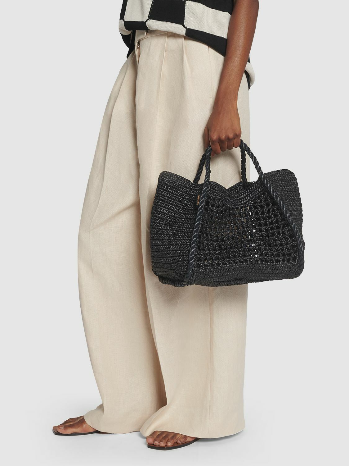 国内発送 Max Mara Marine ラフィア エフェクト Extra small bag MAX MARA - Small Marine Striped Raffia Effect Bag Max Mara