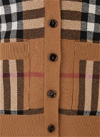Check Knit Cardigan in Brown 