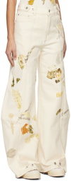 Feng Chen Wang Off-White Five-Pocket Jeans