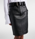 Saint Laurent Belted leather pencil skirt