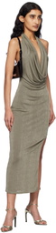 MISBHV Taupe Cowl Neck Maxi Dress