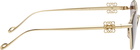 LOEWE Gold Anagram Hexagonal Sunglasses