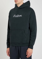 Malbon Feque Logo-embroidered Hooded Cotton Sweatshirt Navy