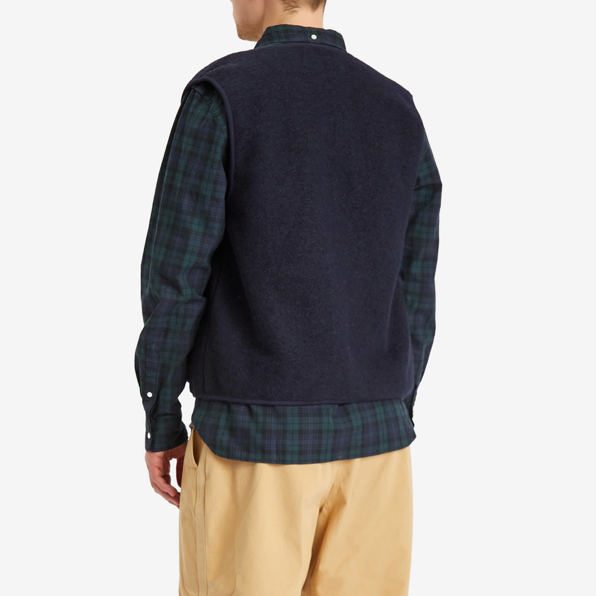 Universal Works Men's Wool Fleece Zip Gilet - Presented by END. in Navy