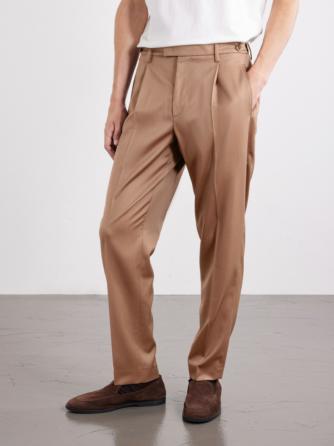 Barena - Straight-Leg Pleated Virgin Wool Suit Trousers - Brown