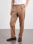 Barena - Straight-Leg Pleated Virgin Wool Suit Trousers - Brown