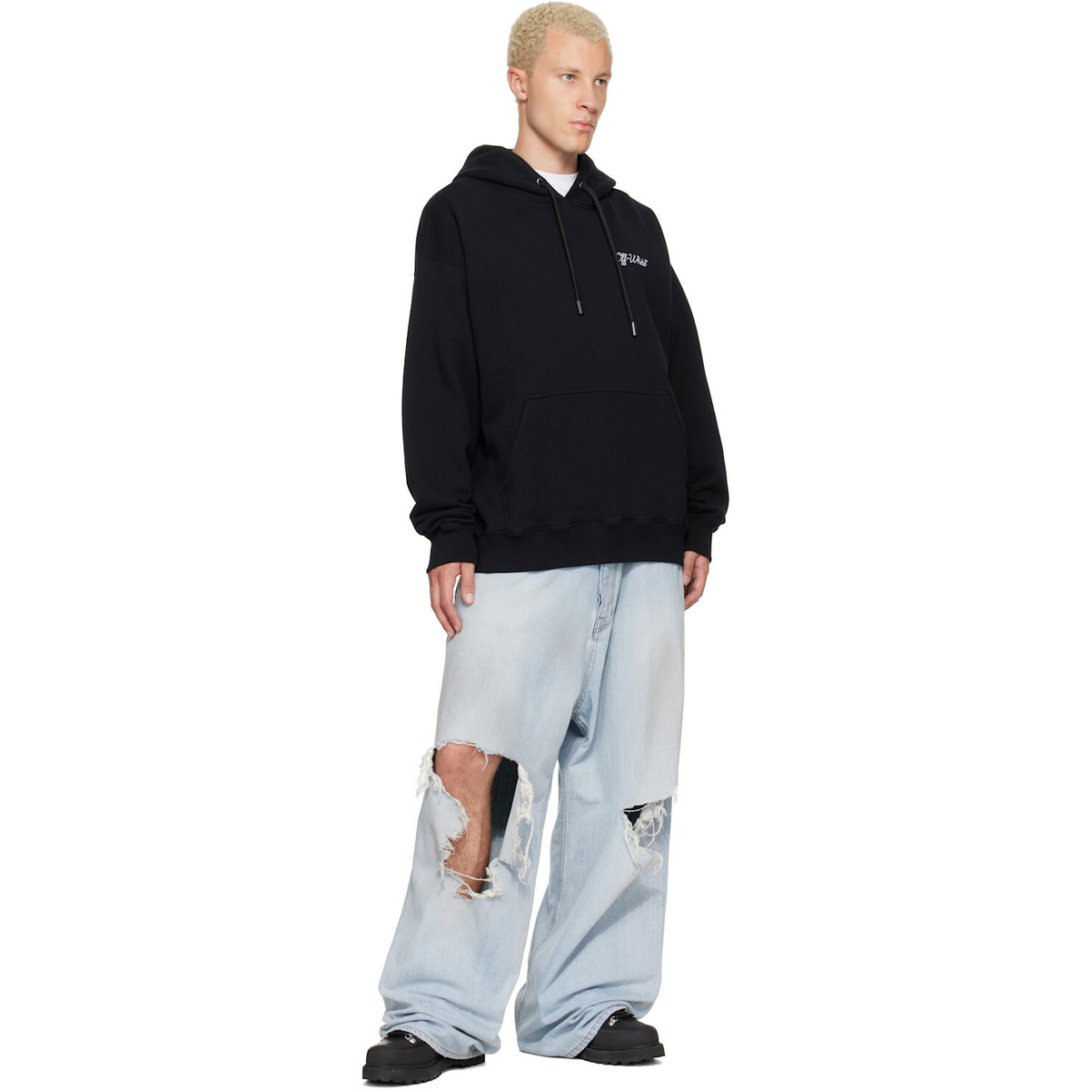 Off-White Black Script Logo Skate Hoodie