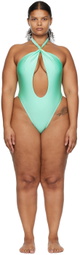 DOS SWIM SSENSE Exclusive Green Zora One-Piece Swimsuit