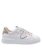 Philippe Model Temple Leather Sneakers Color White/gold