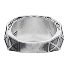 Emanuele Bicocchi Silver and Black Square Stone Ring