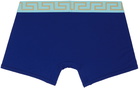 Versace Underwear Blue Greca Border Boxer Briefs